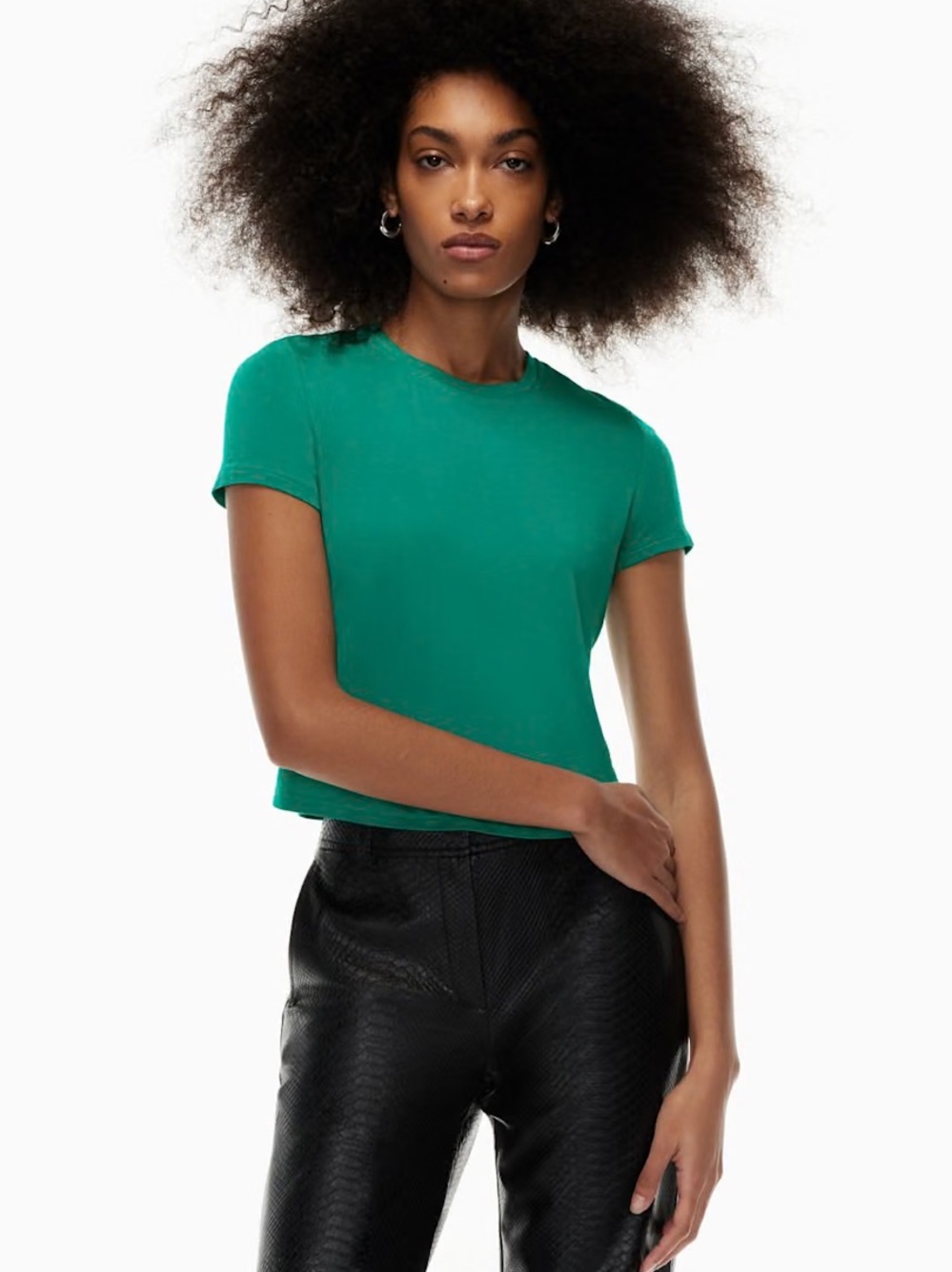 Babaton Everyday T-Shirt Crewneck Tee in Emerald Green/Teal